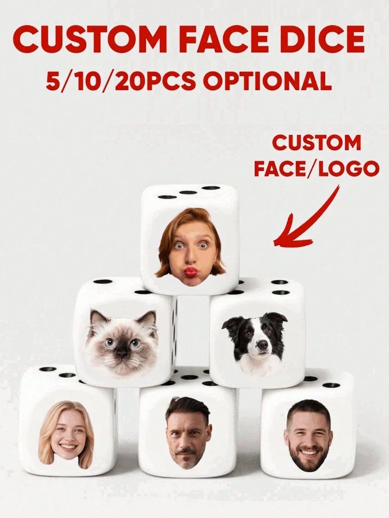 Party Games For Adults - Custom Face Dice Personalized Face Dice