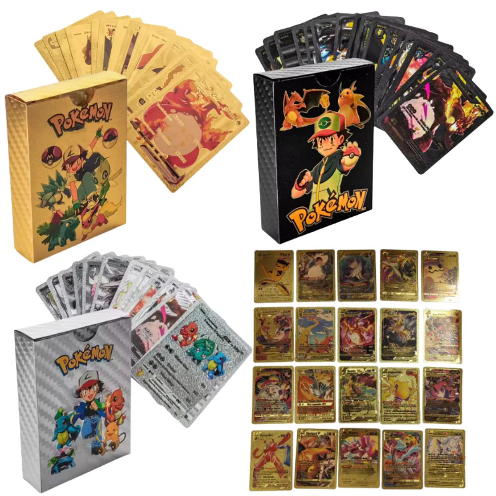 Party Games In Spanish - 55PCS Pokémon Cards Vmax GX Gold