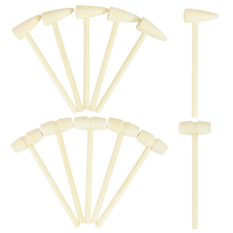 Party Games Egg - 5pcs Wooden Mallets, Mini Hammers for