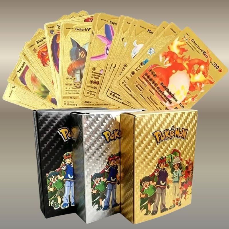 55PCS Cards Vmax GX Gold Foil  - đánh giá và giá Party Games In Spanish